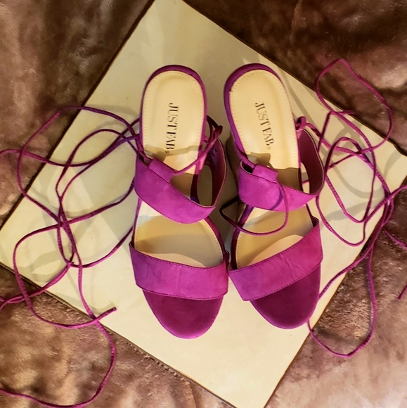 Just Fab Faux Suede Wedges - Picture 2 of 15